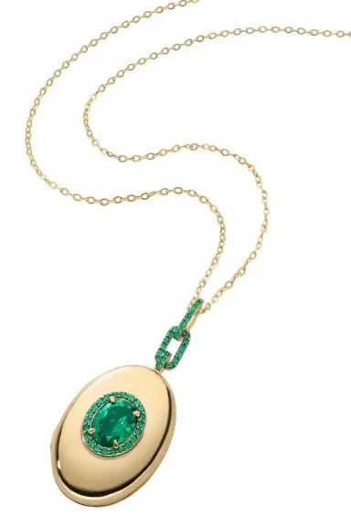 MONICA RICH KOSANN Emerald Halo Locket Necklace | Thumbnail 1 MONICA RICH KOSANN Emerald Halo Locket Necklace | Thumbnail 1