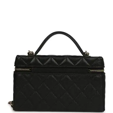 Chanel Chanel Top Handle Long Vanity Case with Chain Black Shiny Caviar Light Gold Hardware | Thumbnail 4 Chanel Chanel Top Handle Long Vanity Case with Chain Black Shiny Caviar Light Gold Hardware | Thumbnail 4