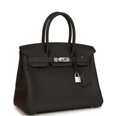 HERMÈS Hermes Birkin 30 Bai Brun Togo Palladium Hardware | Thumbnail 2
