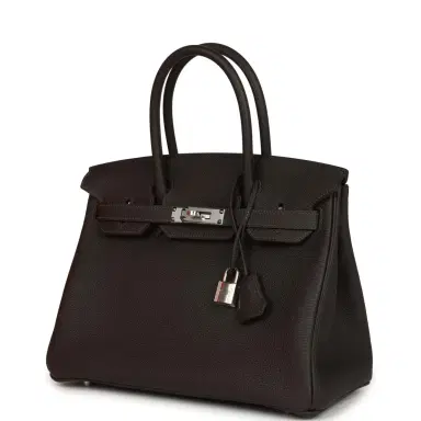 HERMÈS Hermes Birkin 30 Bai Brun Togo Palladium Hardware | Thumbnail 5
