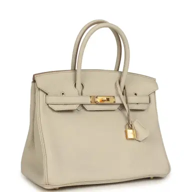 HERMÈS Hermes Birkin 30 Beton Clemence Gold Hardware | Thumbnail 2 HERMÈS Hermes Birkin 30 Beton Clemence Gold Hardware | Thumbnail 2