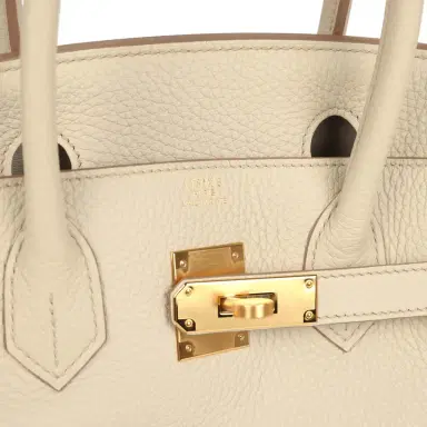 HERMÈS Hermes Birkin 30 Beton Clemence Gold Hardware | Thumbnail 7 HERMÈS Hermes Birkin 30 Beton Clemence Gold Hardware | Thumbnail 7