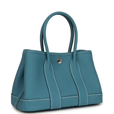 HERMÈS Hermes Garden Party Neo 23 Blue Jean Togo Palladium Hardware | Thumbnail 2