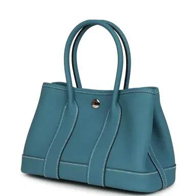 HERMÈS Hermes Garden Party Neo 23 Blue Jean Togo Palladium Hardware | Thumbnail 5
