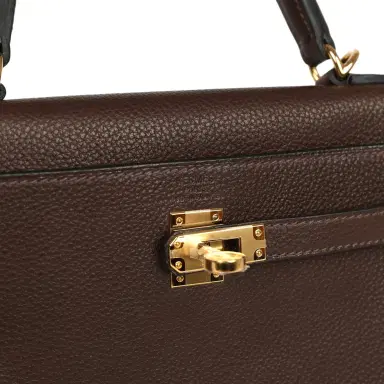 HERMÈS Hermes Kelly Retourne 25 Ebene Barenia Faubourg Gold Hardware | Thumbnail 7 HERMÈS Hermes Kelly Retourne 25 Ebene Barenia Faubourg Gold Hardware | Thumbnail 7