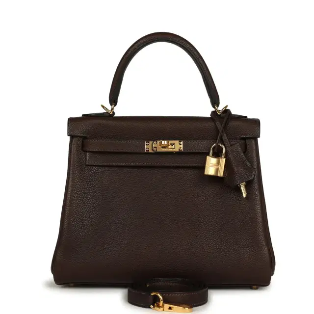 hermes Hermes Kelly Retourne 25 Ebene Barenia Faubourg Gold Hardware