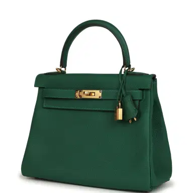 HERMÈS Hermes Kelly Retourne 28 Vert Moyen Clemence Gold Hardware | Thumbnail 5 HERMÈS Hermes Kelly Retourne 28 Vert Moyen Clemence Gold Hardware | Thumbnail 5
