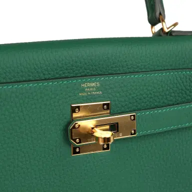 HERMÈS Hermes Kelly Retourne 28 Vert Moyen Clemence Gold Hardware | Thumbnail 7 HERMÈS Hermes Kelly Retourne 28 Vert Moyen Clemence Gold Hardware | Thumbnail 7