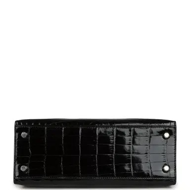 HERMÈS Hermes Kelly Sellier 25 Black Shiny Niloticus Crocodile Palladium Hardware | Thumbnail 6 HERMÈS Hermes Kelly Sellier 25 Black Shiny Niloticus Crocodile Palladium Hardware | Thumbnail 6