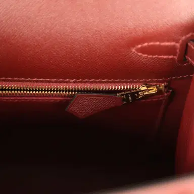 HERMÈS Hermes Kelly Sellier 25 Rouge H Madame Gold Hardware | Thumbnail 9