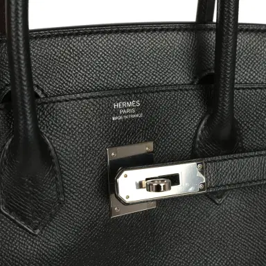 HERMÈS Pre-owned Hermes Birkin 30 Black Epsom Palladium Hardware | Thumbnail 7 HERMÈS Pre-owned Hermes Birkin 30 Black Epsom Palladium Hardware | Thumbnail 7
