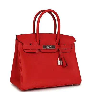 HERMÈS Pre-owned Hermes Birkin 30 Rouge de Coeur Togo Palladium Hardware | Thumbnail 2 HERMÈS Pre-owned Hermes Birkin 30 Rouge de Coeur Togo Palladium Hardware | Thumbnail 2