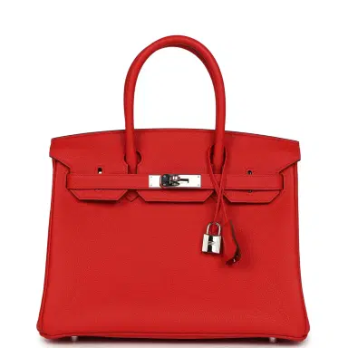HERMÈS Pre-owned Hermes Birkin 30 Rouge de Coeur Togo Palladium Hardware | Thumbnail 1 HERMÈS Pre-owned Hermes Birkin 30 Rouge de Coeur Togo Palladium Hardware | Thumbnail 1