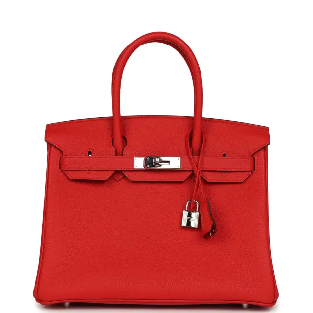 hermes Pre-owned Hermes Birkin 30 Rouge de Coeur Togo Palladium Hardware