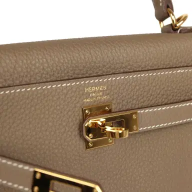 HERMÈS Pre-owned Hermes Kelly Retourne 25 Etoupe Togo Gold Hardware | Thumbnail 7