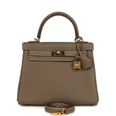 HERMÈS Pre-owned Hermes Kelly Retourne 25 Etoupe Togo Gold Hardware | Thumbnail 1