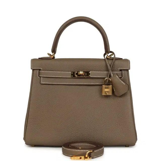 hermes Pre-owned Hermes Kelly Retourne 25 Etoupe Togo Gold Hardware