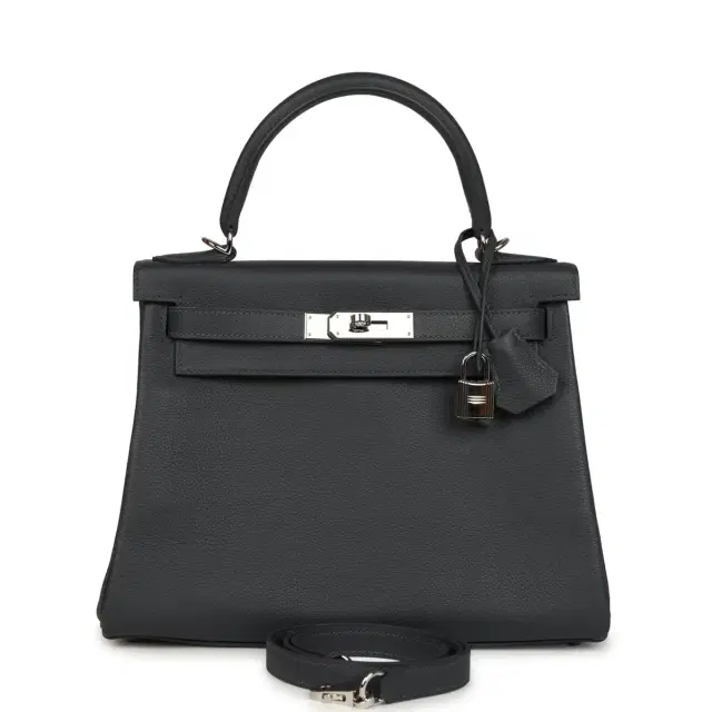 hermes Pre-owned Hermes Kelly Retourne 28 Ardoise Evercolor Palladium Hardware