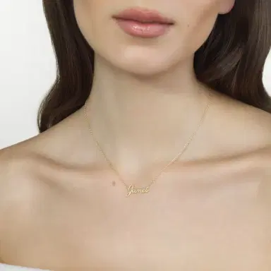 Stephanie Gottlieb Vault Sale: Signature Script "James" Necklace in Vermeil | Thumbnail 3 Stephanie Gottlieb Vault Sale: Signature Script "James" Necklace in Vermeil | Thumbnail 3