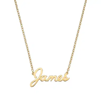 Stephanie Gottlieb Vault Sale: Signature Script "James" Necklace in Vermeil | Thumbnail 1 Stephanie Gottlieb Vault Sale: Signature Script "James" Necklace in Vermeil | Thumbnail 1
