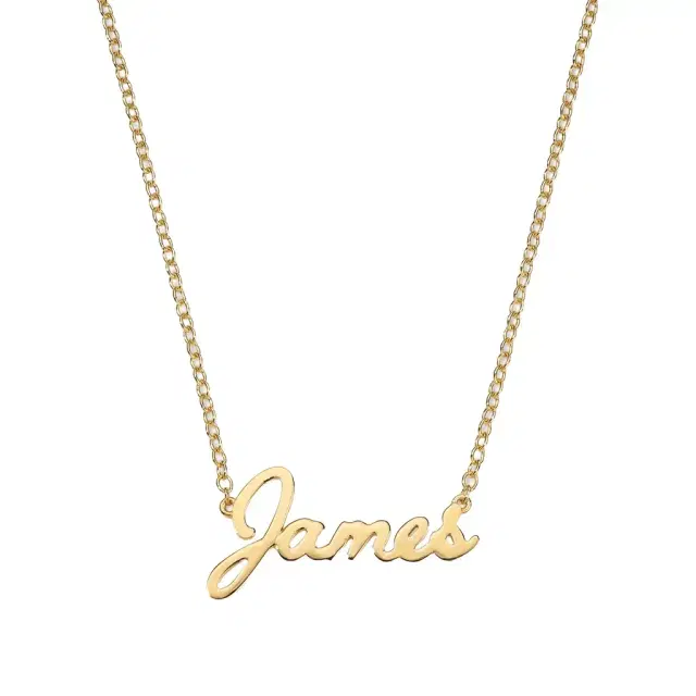 Stephanie Gottlieb Vault Sale: Signature Script "James" Necklace in Vermeil