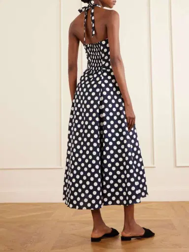 Faithfull Murano Polka-dot Linen Halterneck Midi Dress | Thumbnail 3 Faithfull Murano Polka-dot Linen Halterneck Midi Dress | Thumbnail 3