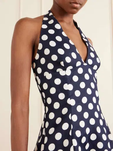 Faithfull Murano Polka-dot Linen Halterneck Midi Dress | Thumbnail 4 Faithfull Murano Polka-dot Linen Halterneck Midi Dress | Thumbnail 4