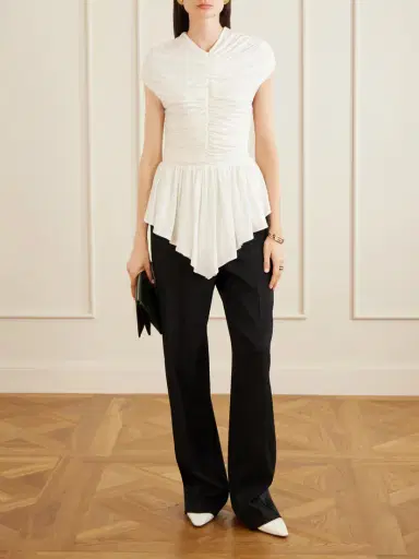 Tove Gabor Ruched Ruffled Stretch-jersey Blouse | Thumbnail 2
