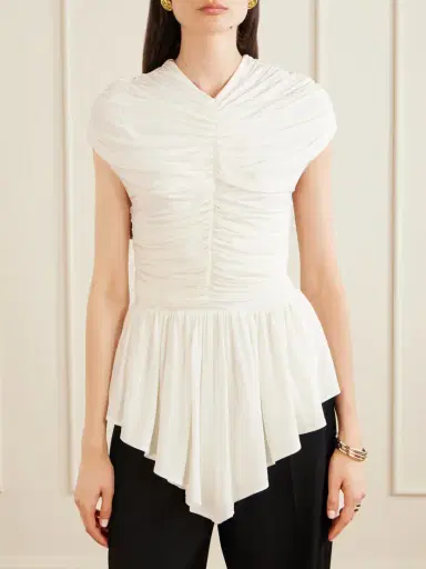 Tove Gabor Ruched Ruffled Stretch-jersey Blouse | Thumbnail 3