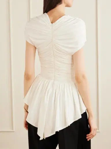 Tove Gabor Ruched Ruffled Stretch-jersey Blouse | Thumbnail 4