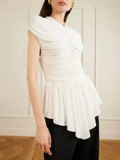 Tove Gabor Ruched Ruffled Stretch-jersey Blouse | Thumbnail 5