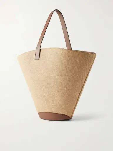 NEOUS Apheli Leather-trimmed Raffia Shoulder Bag | Thumbnail 4