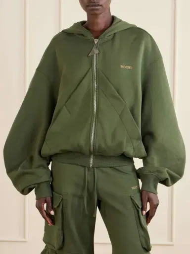 The Attico Cotton-jersey Zip-up Hoodie | Thumbnail 3 The Attico Cotton-jersey Zip-up Hoodie | Thumbnail 3