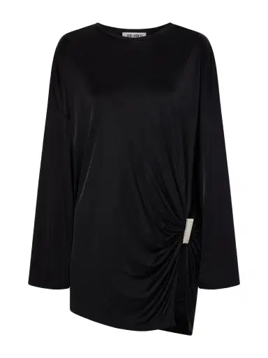 The Attico Gathered Satin Mini Dress | Thumbnail 1 The Attico Gathered Satin Mini Dress | Thumbnail 1
