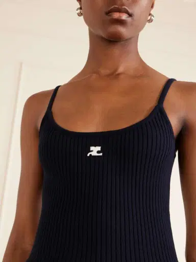 Courrèges Reediton Logo-appliquéd Ribbed-knit Tank | Thumbnail 5 Courrèges Reediton Logo-appliquéd Ribbed-knit Tank | Thumbnail 5