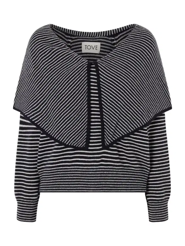 Maia Tiered Striped Cashmere Sweater