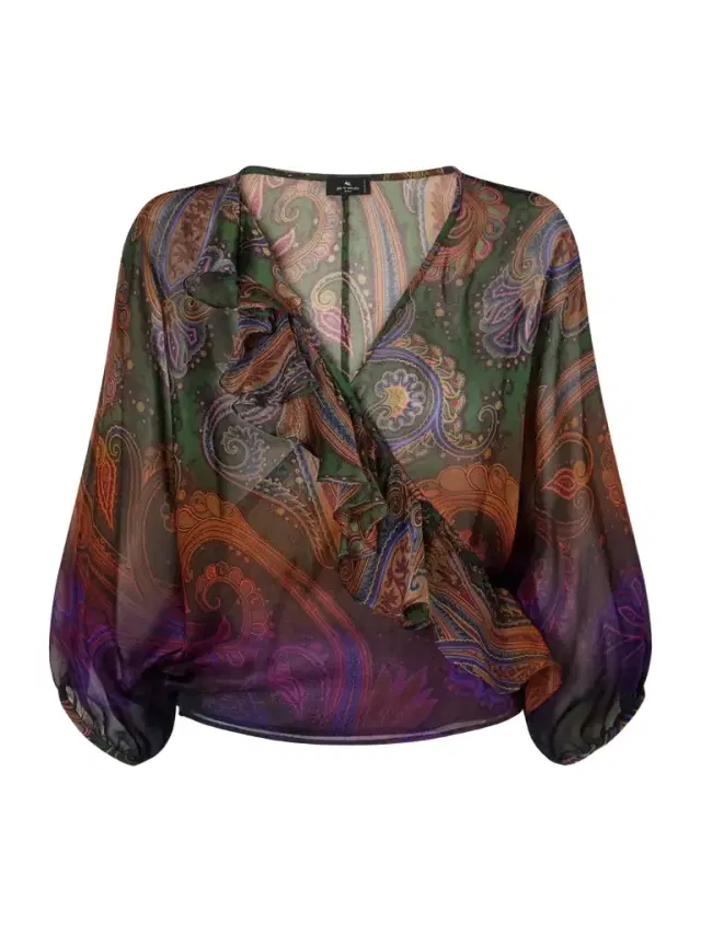 Paisley-printed Silk Blouse