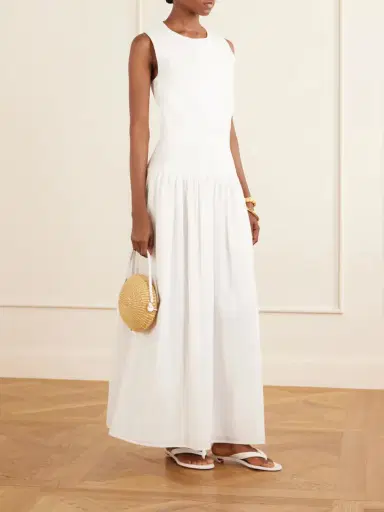Loulou de Saison Ama Gathered Striped Cotton Maxi Dress | Thumbnail 2