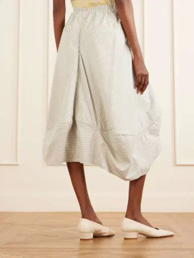 Vivienne Westwood Aerodrome Asymmetric Striped Organic Cotton Drawstring Midi Skirt | Thumbnail 3