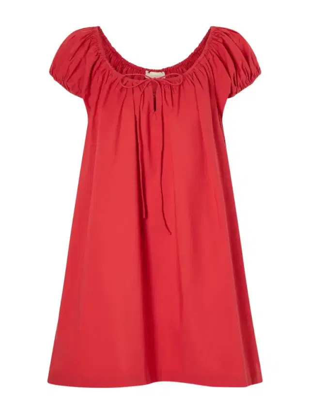 Marblau Gathered Cotton-poplin Mini Dress