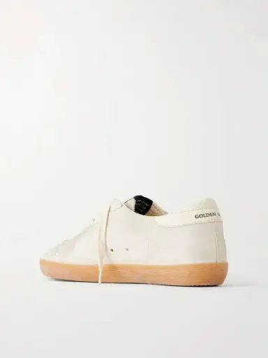 Golden Goose Super-star Distressed Glittered Leather-trimmed Suede Sneakers | Thumbnail 3 Golden Goose Super-star Distressed Glittered Leather-trimmed Suede Sneakers | Thumbnail 3