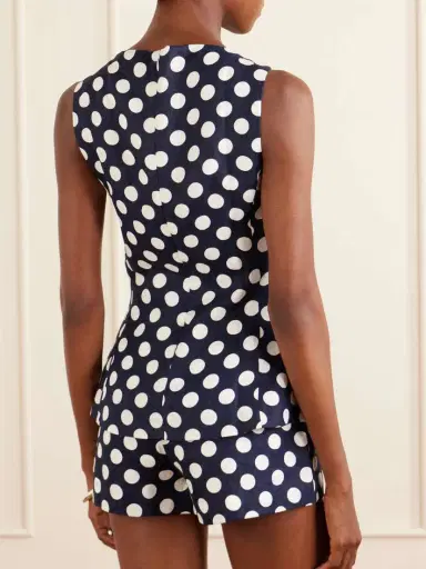 Faithfull Ana Peplum Polka-dot Linen Top | Thumbnail 3