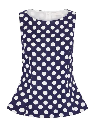 Faithfull Ana Peplum Polka-dot Linen Top | Thumbnail 1