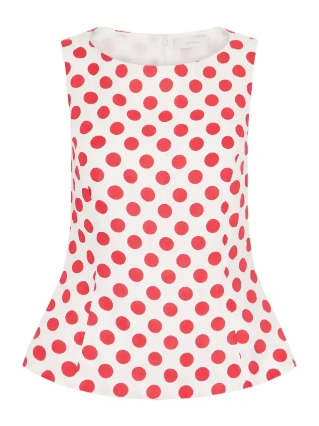 Ana Polka-dot Linen Top