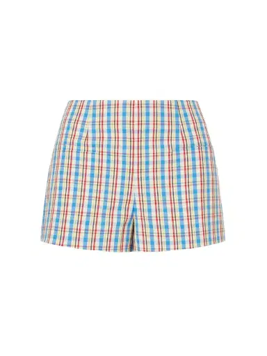 Faithfull Aurora Checked Cotton And Linen-blend Shorts | Thumbnail 1 Faithfull Aurora Checked Cotton And Linen-blend Shorts | Thumbnail 1
