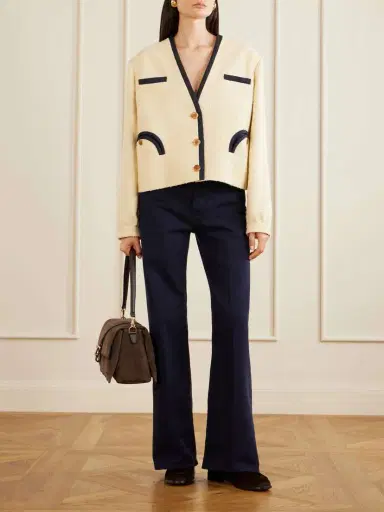 Tod's Tracollina Mosch Small Leather-trimmed Suede Shoulder Bag | Thumbnail 3