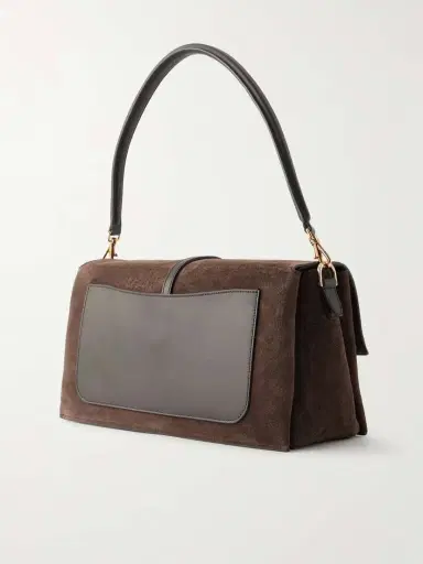 Tod's Tracollina Mosch Small Leather-trimmed Suede Shoulder Bag | Thumbnail 4
