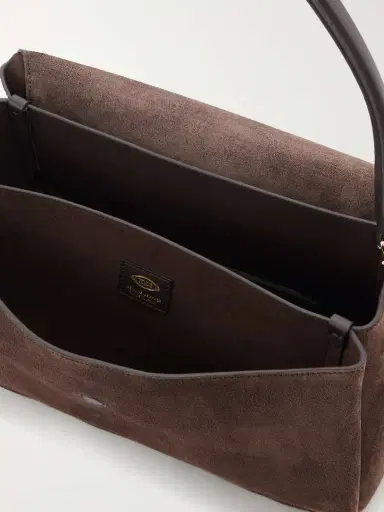 Tod's Tracollina Mosch Small Leather-trimmed Suede Shoulder Bag | Thumbnail 6