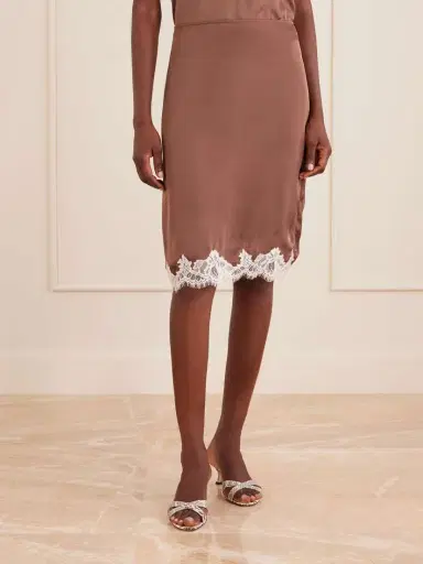 Faithfull Marisol Lace-trimmed Satin Midi Skirt | Thumbnail 3 Faithfull Marisol Lace-trimmed Satin Midi Skirt | Thumbnail 3