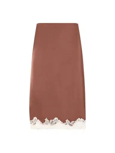 Faithfull Marisol Lace-trimmed Satin Midi Skirt | Thumbnail 1 Faithfull Marisol Lace-trimmed Satin Midi Skirt | Thumbnail 1